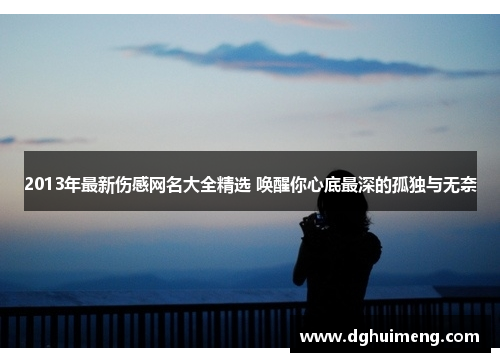 2013年最新伤感网名大全精选 唤醒你心底最深的孤独与无奈