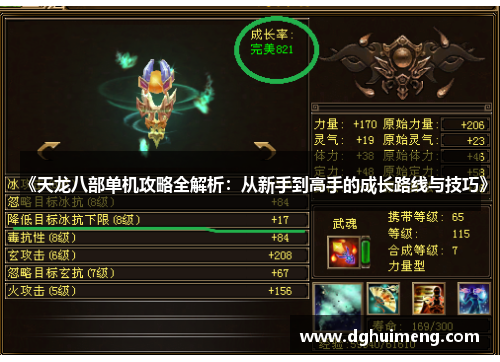 《天龙八部单机攻略全解析：从新手到高手的成长路线与技巧》